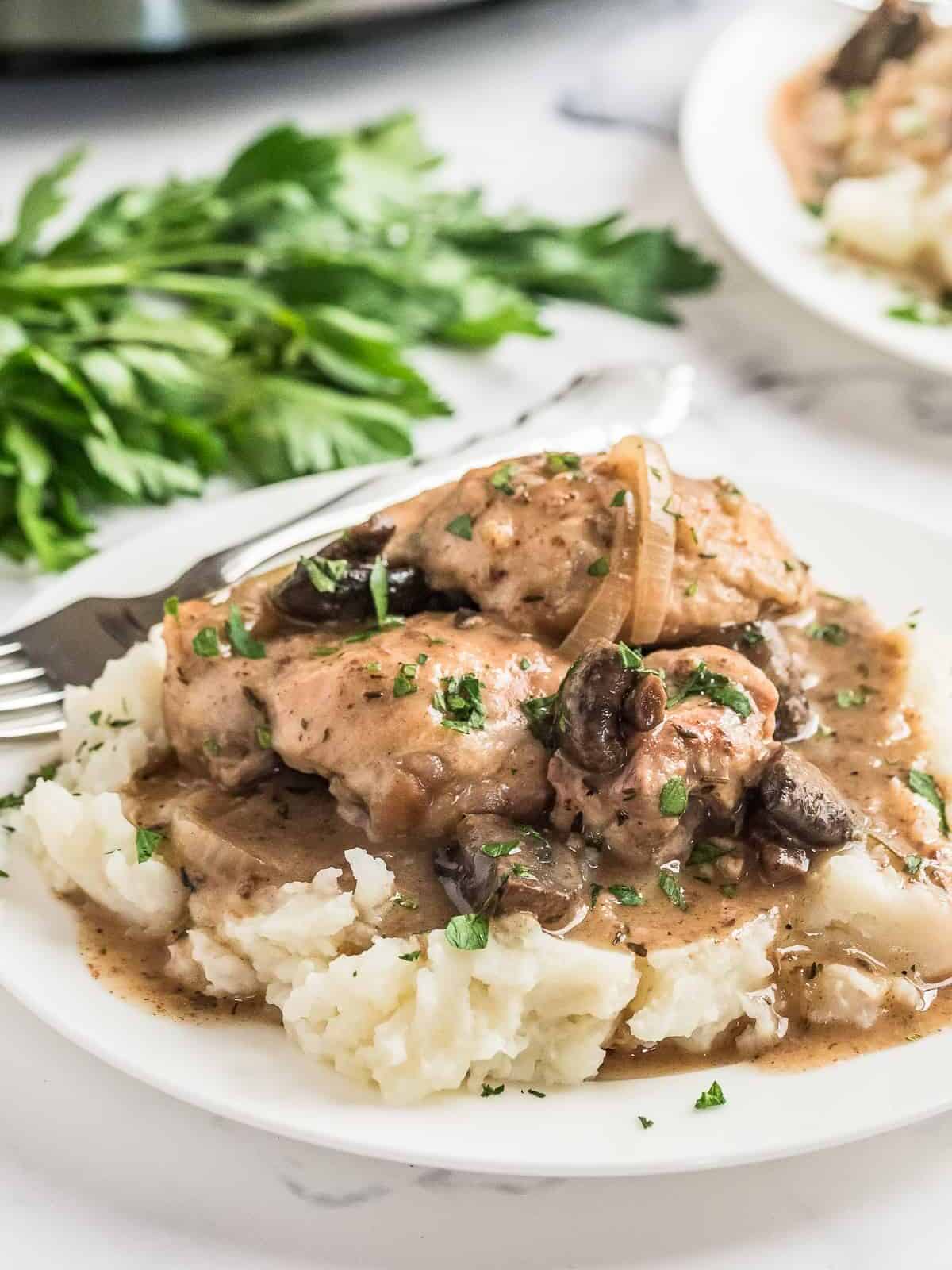 Chicken marsala made in slow cooker.