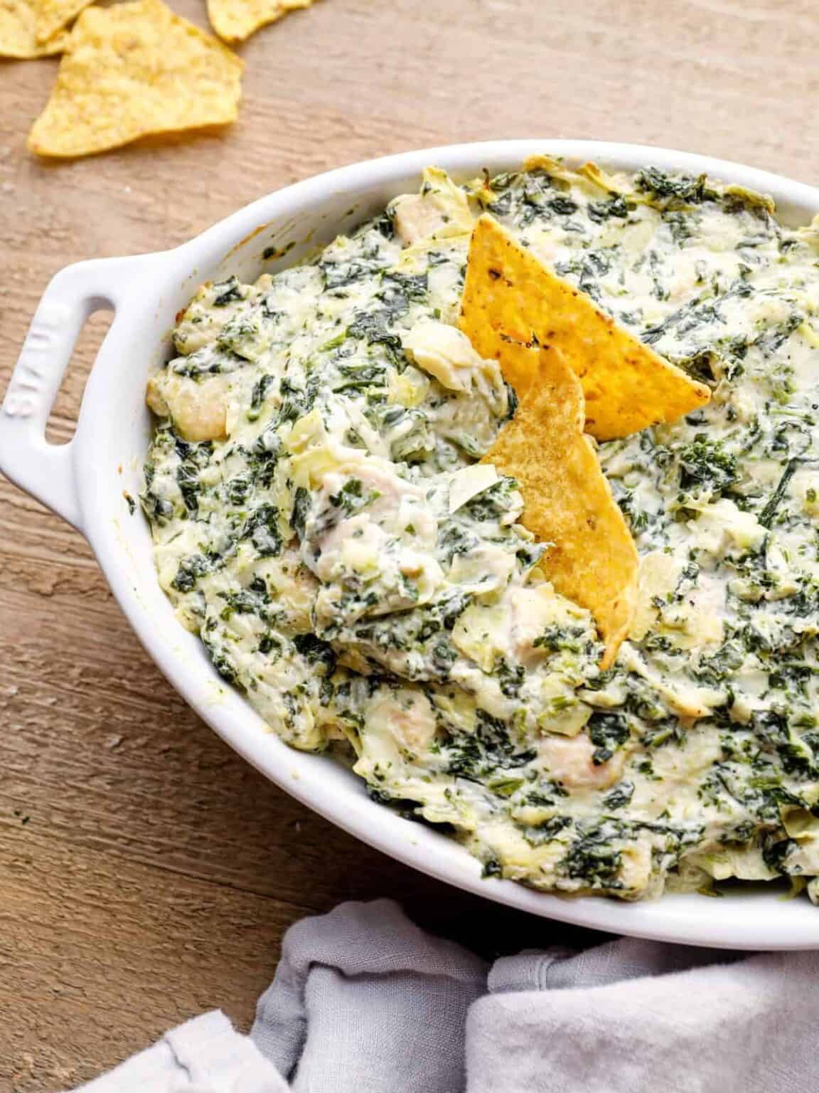 Chicken Spinach Artichoke Dip Recipe - Easy Chicken Recipes