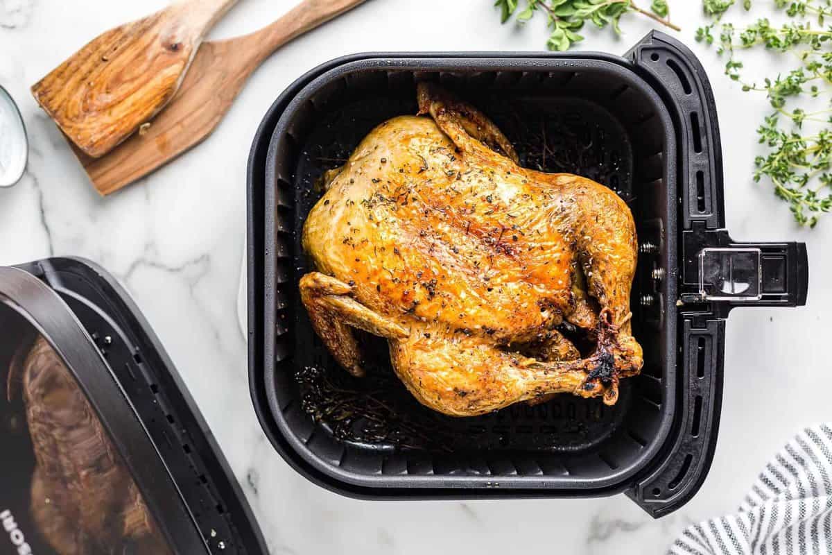 air fryer whole chicken with herbs