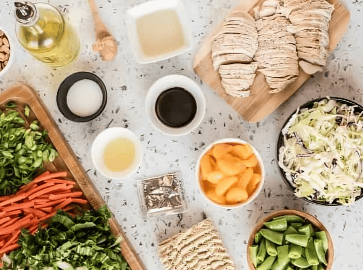 ingredients for chinese chicken salad.