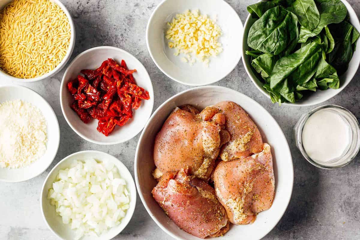 ingredients for tuscan chicken and orzo