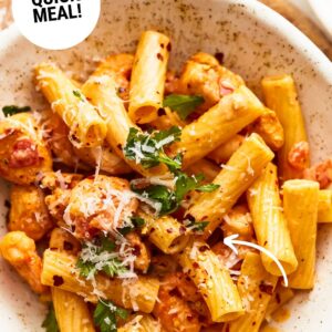 creamy cajun chicken and shrimp pasta pin