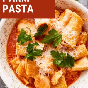 instant pot chicken parm pasta pin