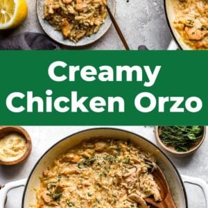 creamy chicken orzo pin.