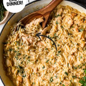 creamy chicken orzo pin.