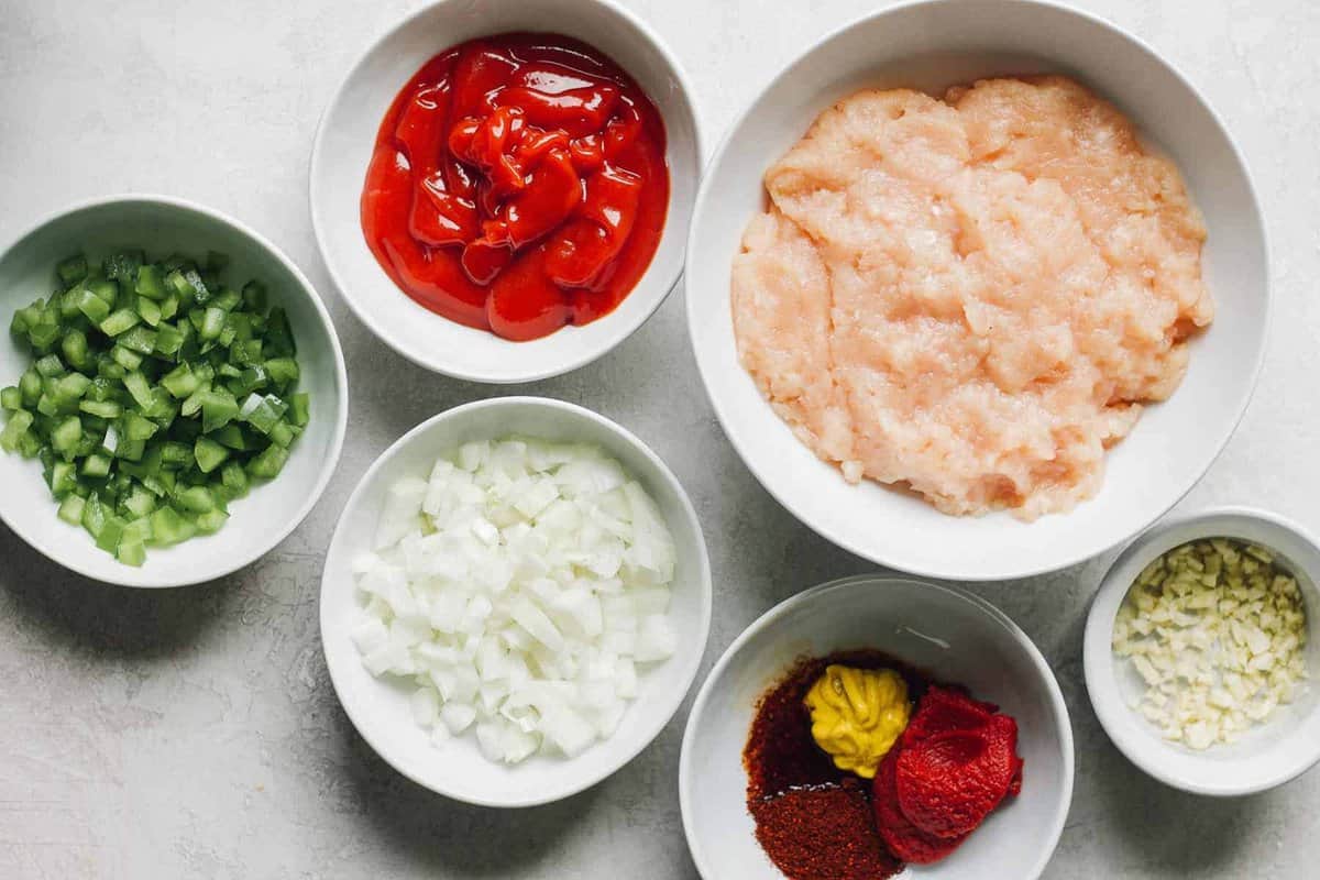 ingredients for making chicken sloppy joes