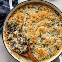 chicken wild rice casserole in a large pot.