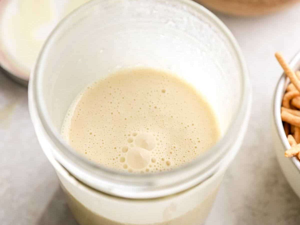 A jar of oriental chicken salad dressing.