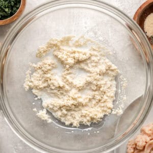 Breadcrumb mixture in a bowl.