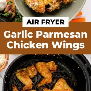 air fryer garlic parmesan chicken wings pin