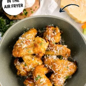 garlic parmesan wings in the air fryer pin