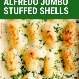 chicken alfredo jumbo stuffed shells pin