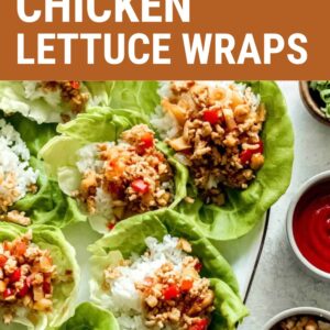 asian chicken lettuce wraps pin