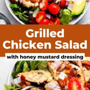 grilled chicken salad with honey mustard dressing pin