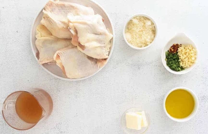 ingredients for Instant Pot garlic parmesan chicken thighs.