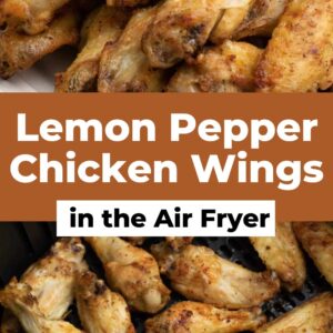 lemon pepper chicken wings in the air fryer pin