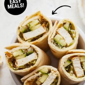 chicken caesar salad wraps pin