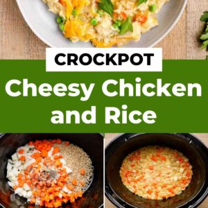 crockpot cheesy chicken and rice pin (easy dinner)