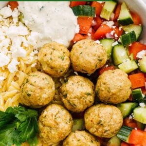 greek chicken meatballs pin