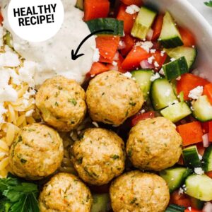 greek chicken meatballs pin