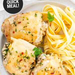 instant pot garlic parmesan chicken thighs pin