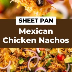 sheet pan Mexican Chicken Nachos pin