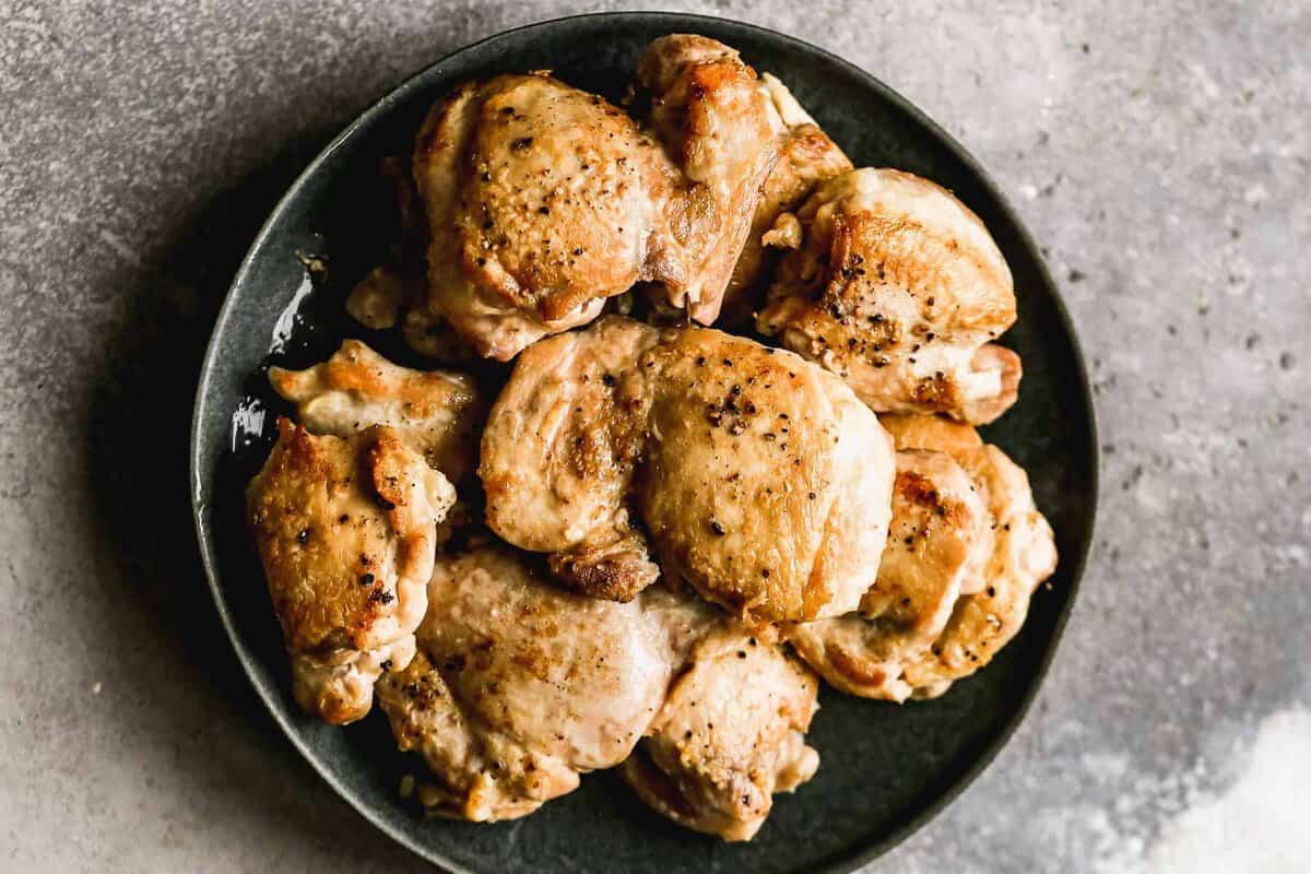 chicken thighs cooked on plate