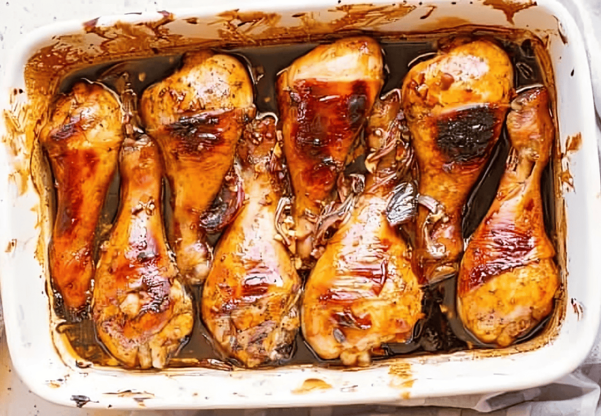 Baked honey soy drumsticks.