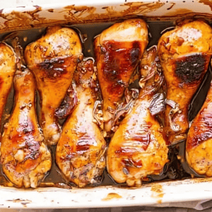 Baked honey soy drumsticks.