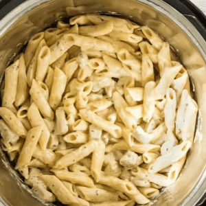 Creamy, cheesy chicken pasta in an Instant Pot.