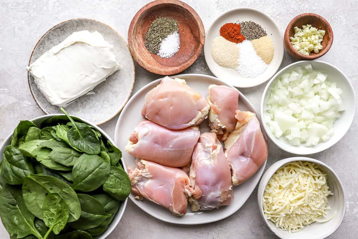 ingredients for stuffed chicken thighs.