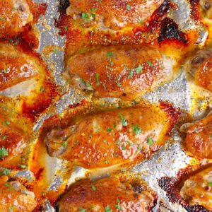 baked sweet chili chicken wings on foil