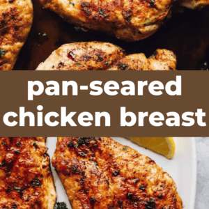 quick and easy pan-seared chicken breast pin