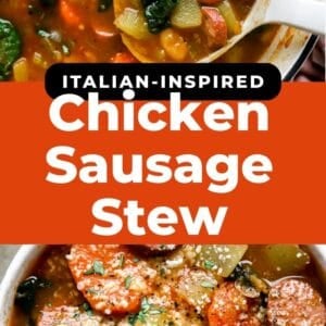 chicken sausage soup pin.