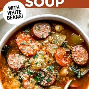 chicken sausage soup pin.