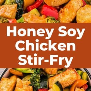 honey soy chicken stir fry pin.