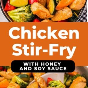 honey soy chicken stir fry pin.