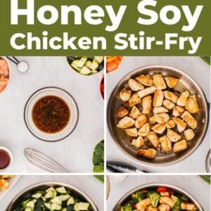 honey soy chicken stir fry pin.