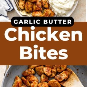 garlic butter chicken bites pin.