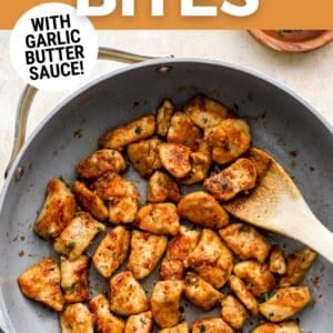 garlic butter chicken bites pin.