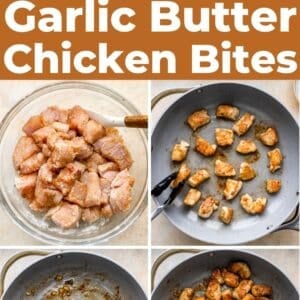 garlic butter chicken bites pin.