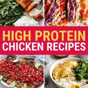 high protein chicken recipes featured image.