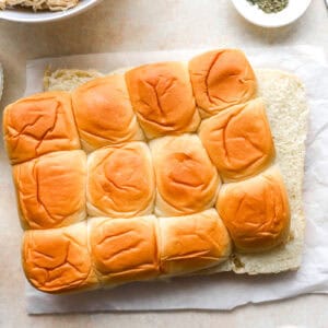 slider rolls cut in half horizontally.