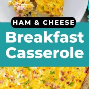 ham and cheese breakfast casserole pin.