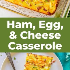 ham and cheese breakfast casserole pin.