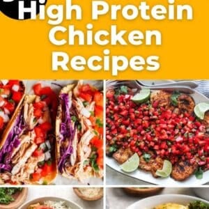 high protein chicken recipes pin.