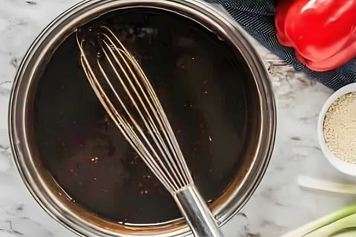 Teriyaki sauce in a bowl.