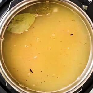Broth added to an Instant Pot.