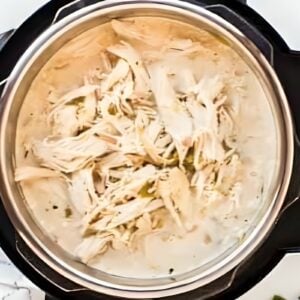 Shredded chicken in an Instant Pot.