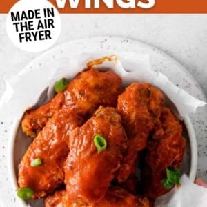 air fryer nashville hot chicken wings pin.